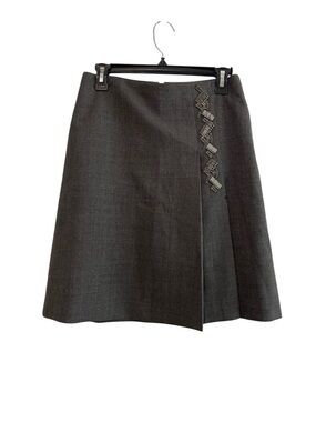 Max Mara Wool Pleated Jeweled Skirt Size 4
